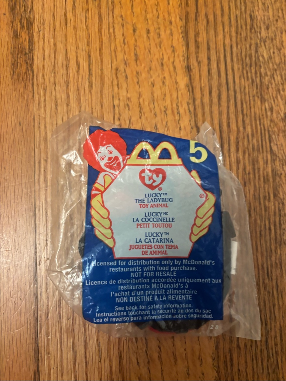 TY Beanie Baby Lucky The Ladybug Plush Toy 2000 McDonalds Factory Sealed #5 NEW
